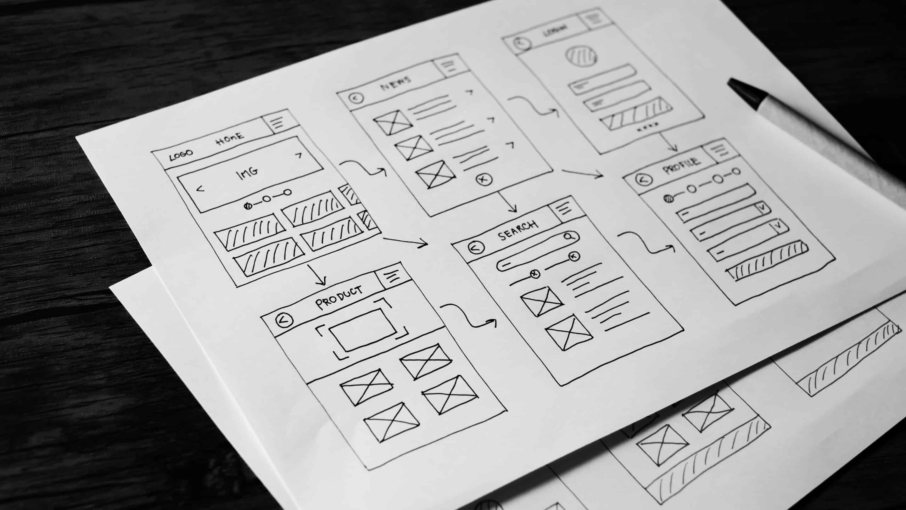 Mockups on paper