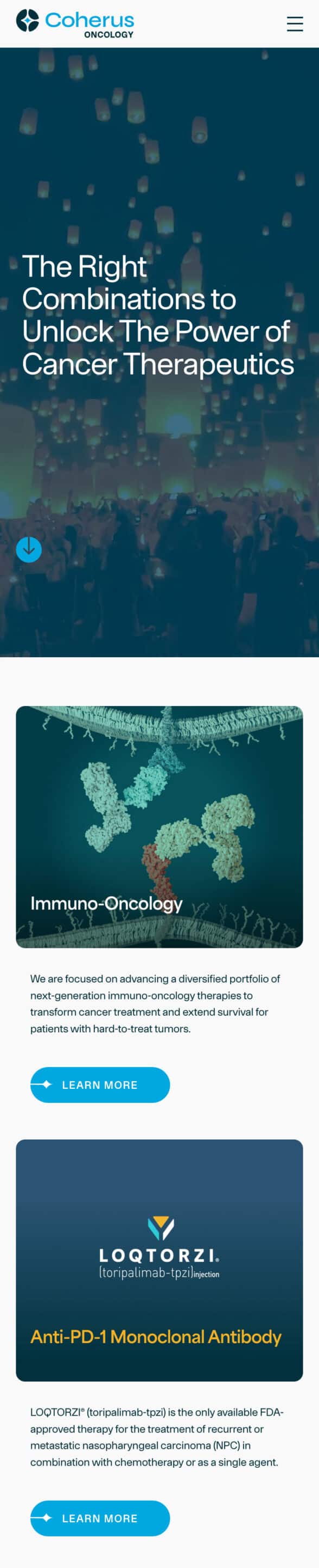 Coherus Oncology Homepage Mobile